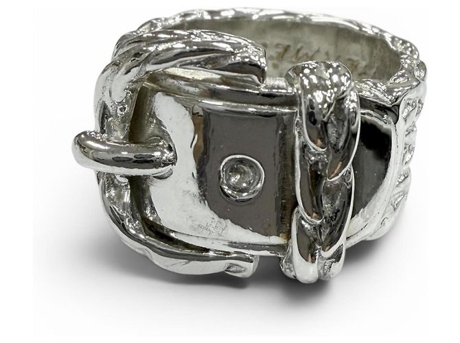 Hermès Hermes Vintage Diane Silver Band Ring Silber 