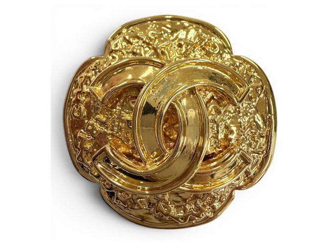 Spilla Chanel Vintage 1995 Coco Mark Flower D'oro