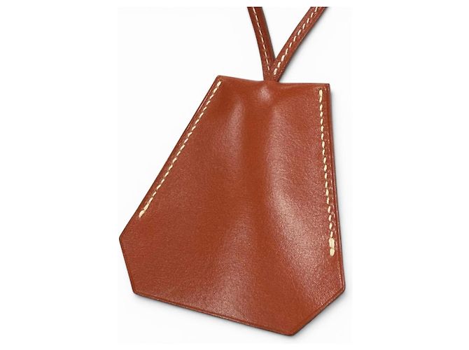 Hermès Collier Clochette en cuir vintage Hermes Marron 