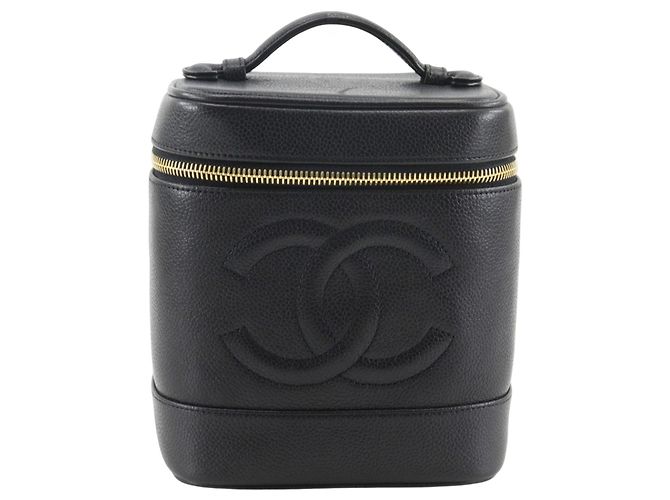 Vanity Case Chanel Black CC Caviar Noir