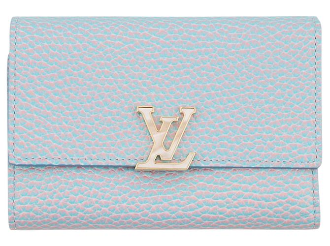 Carteira compacta Capucines em taurillon roxo Louis Vuitton