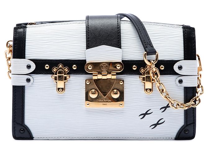 Clutch Louis Vuitton em couro Epi branco