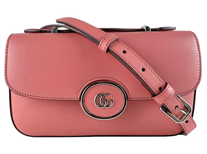 Bolsa de ombro em couro rosa Gucci