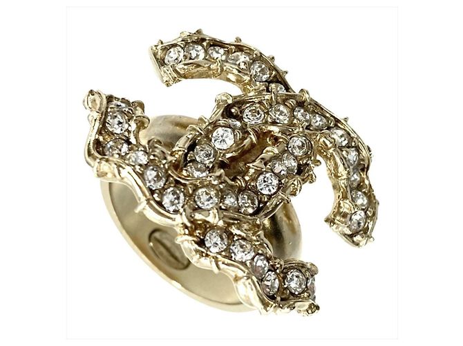 Anello a fascia Chanel Coco Mark con strass 