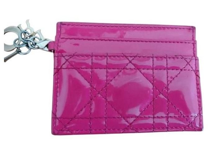 Dior Lady Dior Kartenetui Lackleder Rosa Pink