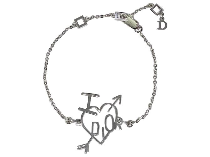 Dior Pulseira "I love Dior" Prateada Prata
