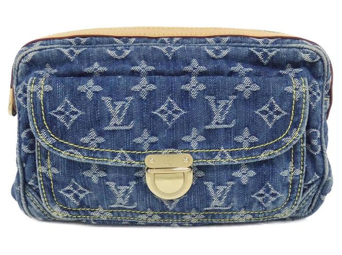 Louis Vuitton Monogram Denim Shoulder Bag Blue