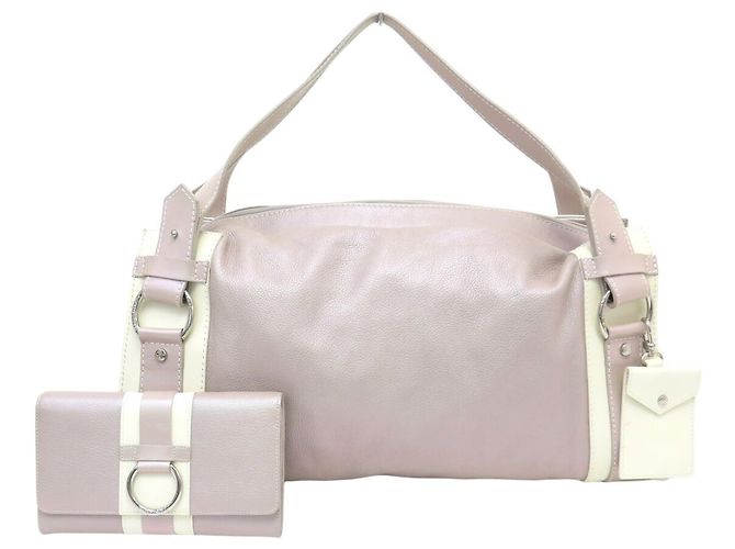 BOLSO + CARTERA LANCEL LAURE MANAUDOU CUERO IRIDISCENTE ROSA