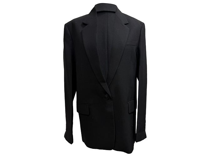 Einreihiger Totême Blazer aus schwarzem Polyester