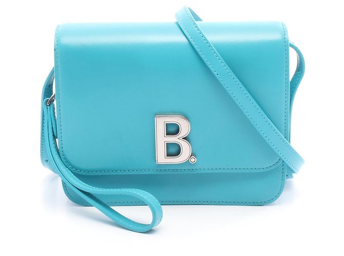 Borsa a tracolla in pelle Balenciaga B Dot Blu