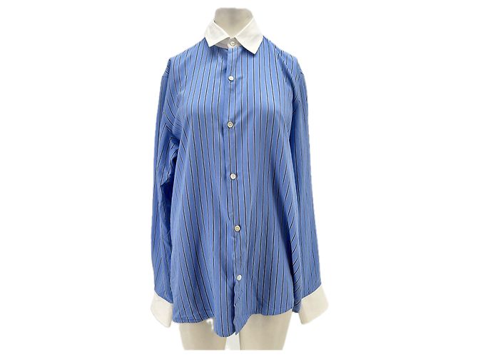 Autre Marque Camicia CALEB a righe blu in viscosa