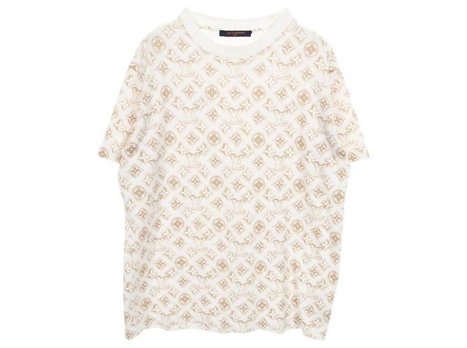 Top de algodón Monogram Louis Vuitton Blanco Dorado 