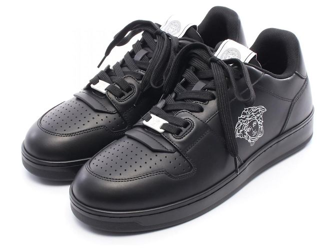 Medusa Leder-Sneaker von Versace Schwarz