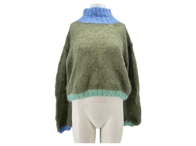 Autre Marque Suéter de mohair Rose Carmine cáqui Verde