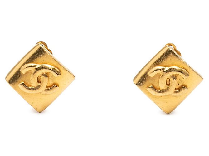 Chanel Vintage Coco Mark Clip-Ohrringe Golden