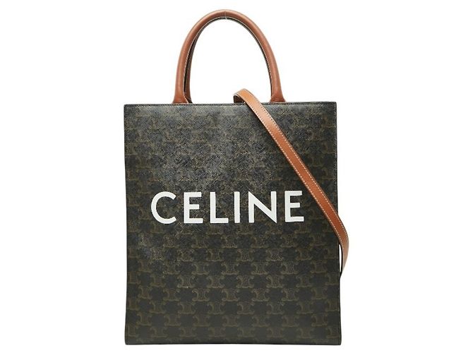 Céline Sac cabas vertical Celine Triomphe Marron Noir