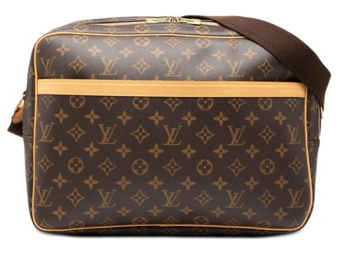 Borsa a tracolla e a spalla Louis Vuitton Monogram Reporter GM Marrone