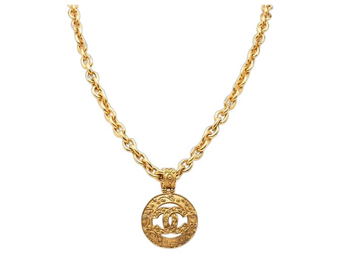 Collana lunga con catena con il logo Coco di Chanel D'oro