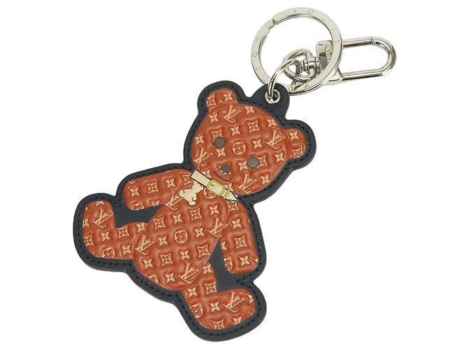 Chaveiro de couro Monogram Louis Vuitton Marrom Preto