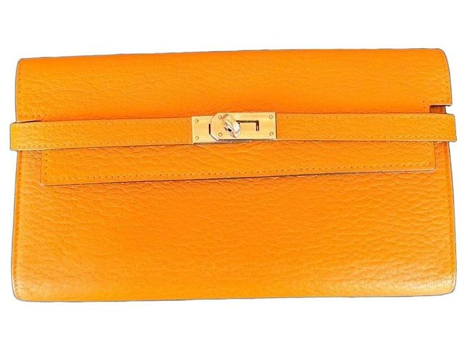 Hermès Kelly Portemonnaie Orange Epsom-Leder