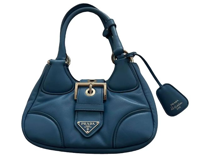 Prada Re-Edition 2002 Borsa a tracolla in pelle - Blu
