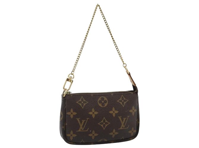 LOUIS VUITTON Monogram Mini Pochette Accessoires Pouch N41667 LV Auth 184348A