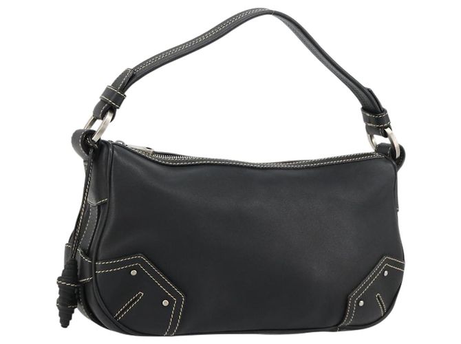 Borsa a Spalla BALLY in Pelle Nera Argento Auth 180860A Nero