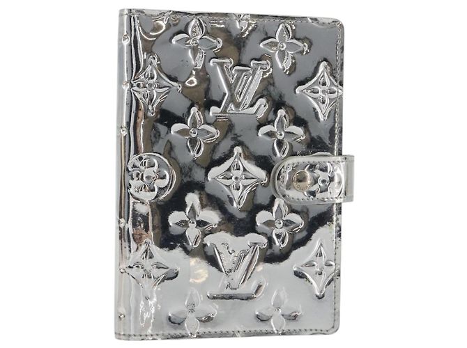 LOUIS VUITTON Monogram Miroir Agenda PM Planner Cover Silver R20963 Auth 180884A Prata
