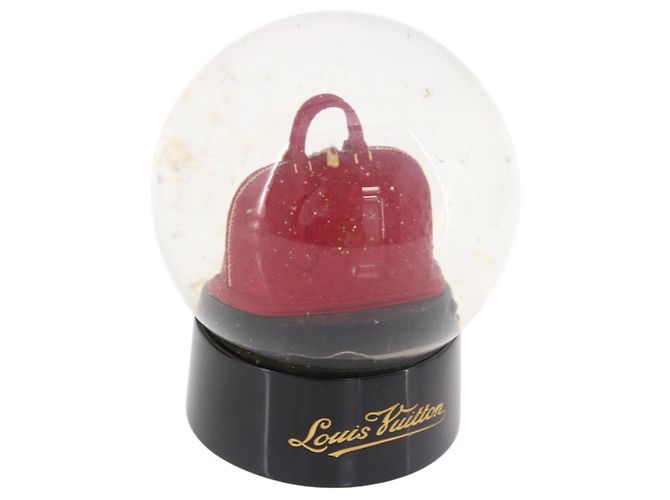 LOUIS VUITTON Alma Snow Globe Glass Red LV Auth 184282A Vermelho