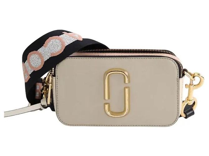 Marc Jacobs Borsa a tracolla Snapshot in pelle beige
