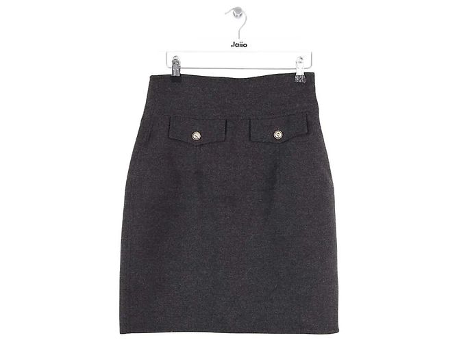 Yves Saint Laurent Minirock anthrazit Anthrazitgrau