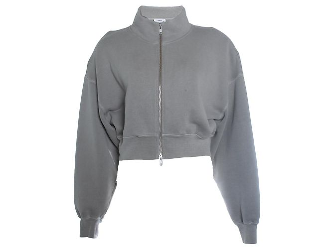 Agolde, grauer kurzer Cardigan mit Reißverschluss