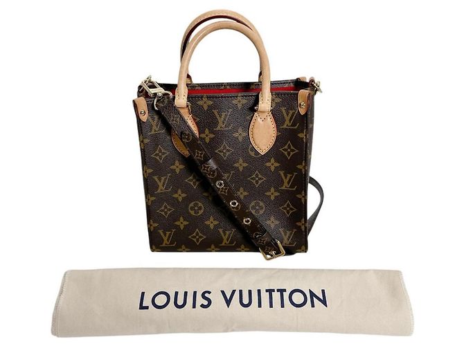 Bolso de Mano Louis Vuitton Monogram Sac Plat BB Castaño