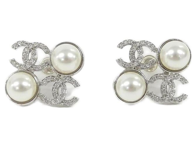 Orecchini Chanel ABF730 Argento Bianco
