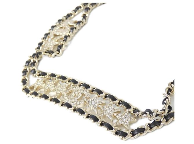 Colar Chanel AB9808 Preto Dourado
