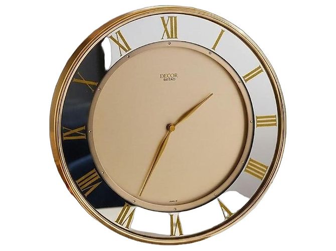 Seiko Decor AS860G Luxury Quartz Wall Clock Silver hardware Gold hardware