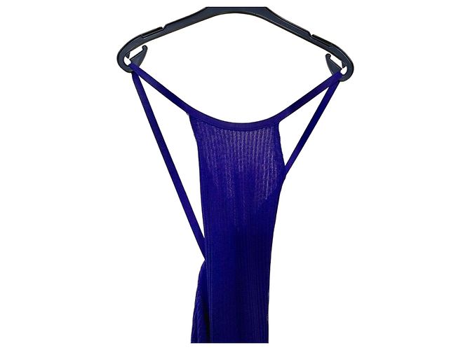 IRO Vestido maxi de malha canelada roxo