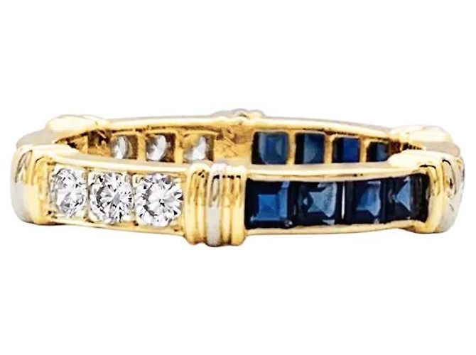 Cartier Ring, "Psychée", Gelbgold, Diamanten, Saphire
