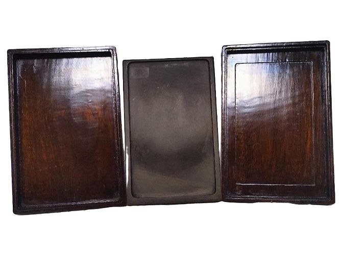 Autre Marque Piedra de tinta Duanxi Song Keng con caja de palisandro Castaño Negro