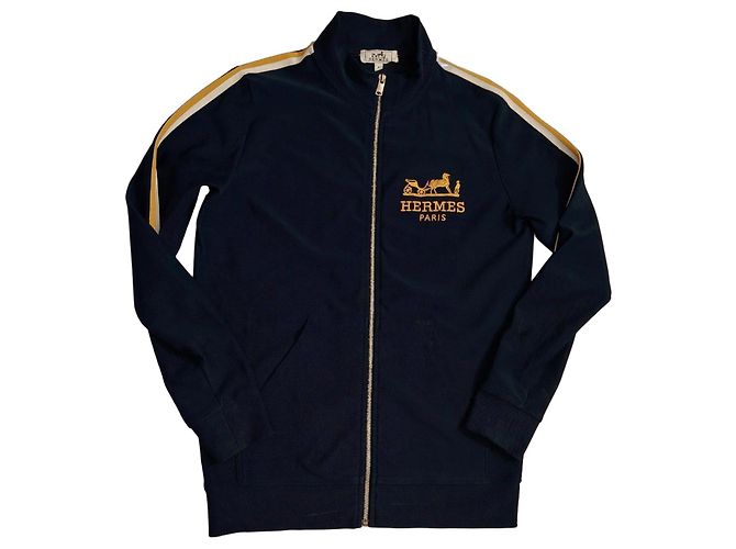 Hermès Paris Cotton Track Jacket Dark blue