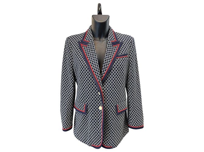 Gucci Monogram Midnight Blue Wool Blazer