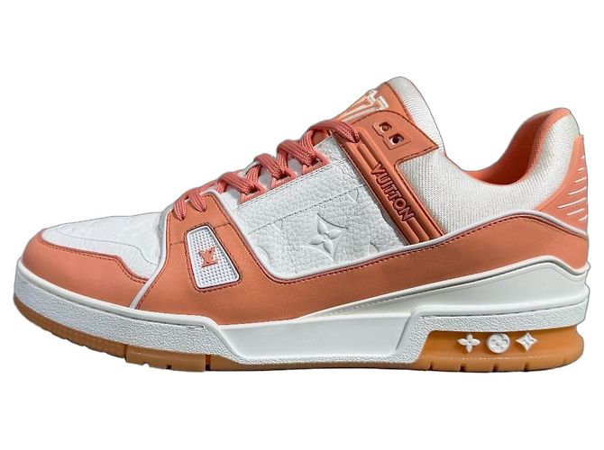 Louis Vuitton LV Trainer Pink Corail Monogram Sneaker Weiß Koralle