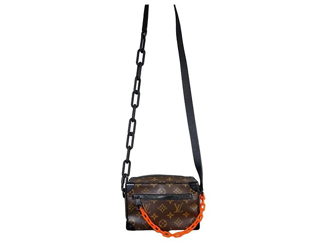 Louis Vuitton Mini Soft Trunk M44480 Monogram Canvas Corrente Laranja SS19 Marrom Monograma