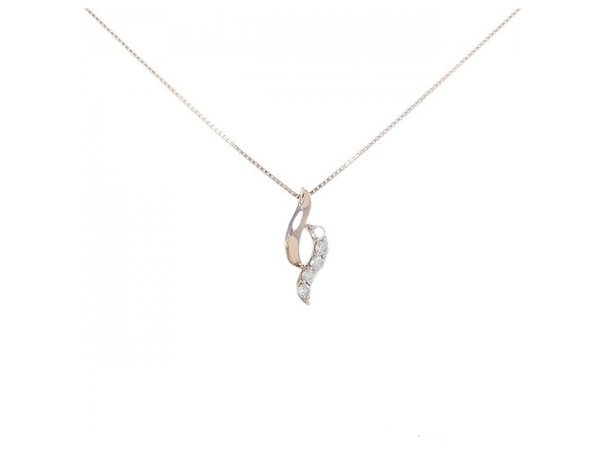 Autre Marque Collana in oro rosa K10 e diamanti