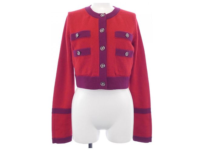 Chanel Kaschmir-Cardigan Rot Lila