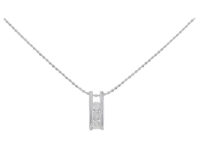 Autre Marque Collar de diamante K14WG Plata