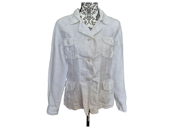 Closed White 100% Linen Safari Jacket