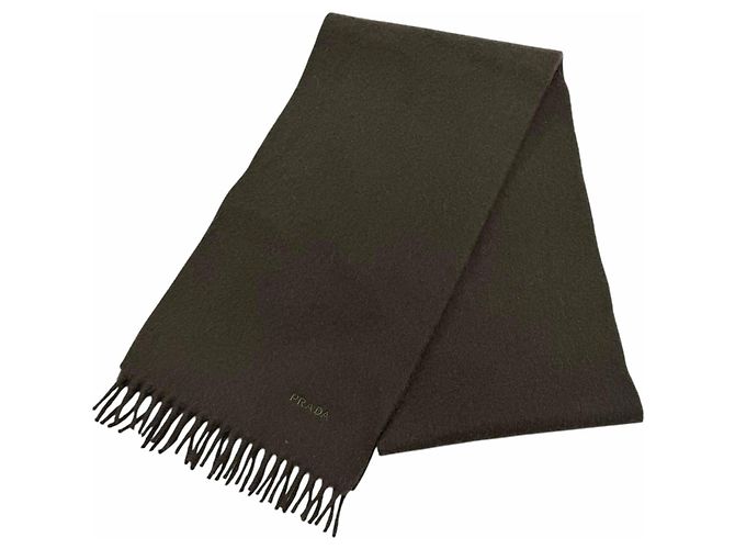 Prada Wool and Cashmere Blend Stole Dark brown
