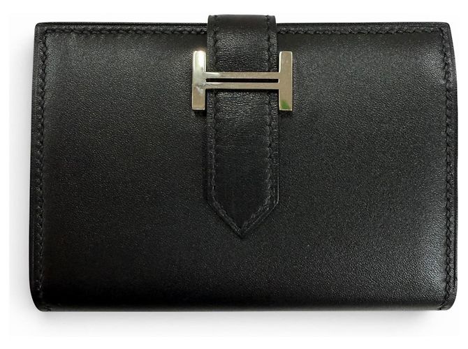Hermès Hermes Bearn Mini Box Calf Kartenetui Schwarz