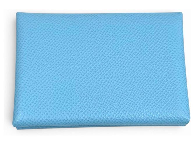 Hermès Hermes Calvi Duo Celeste Compact Wallet Light blue